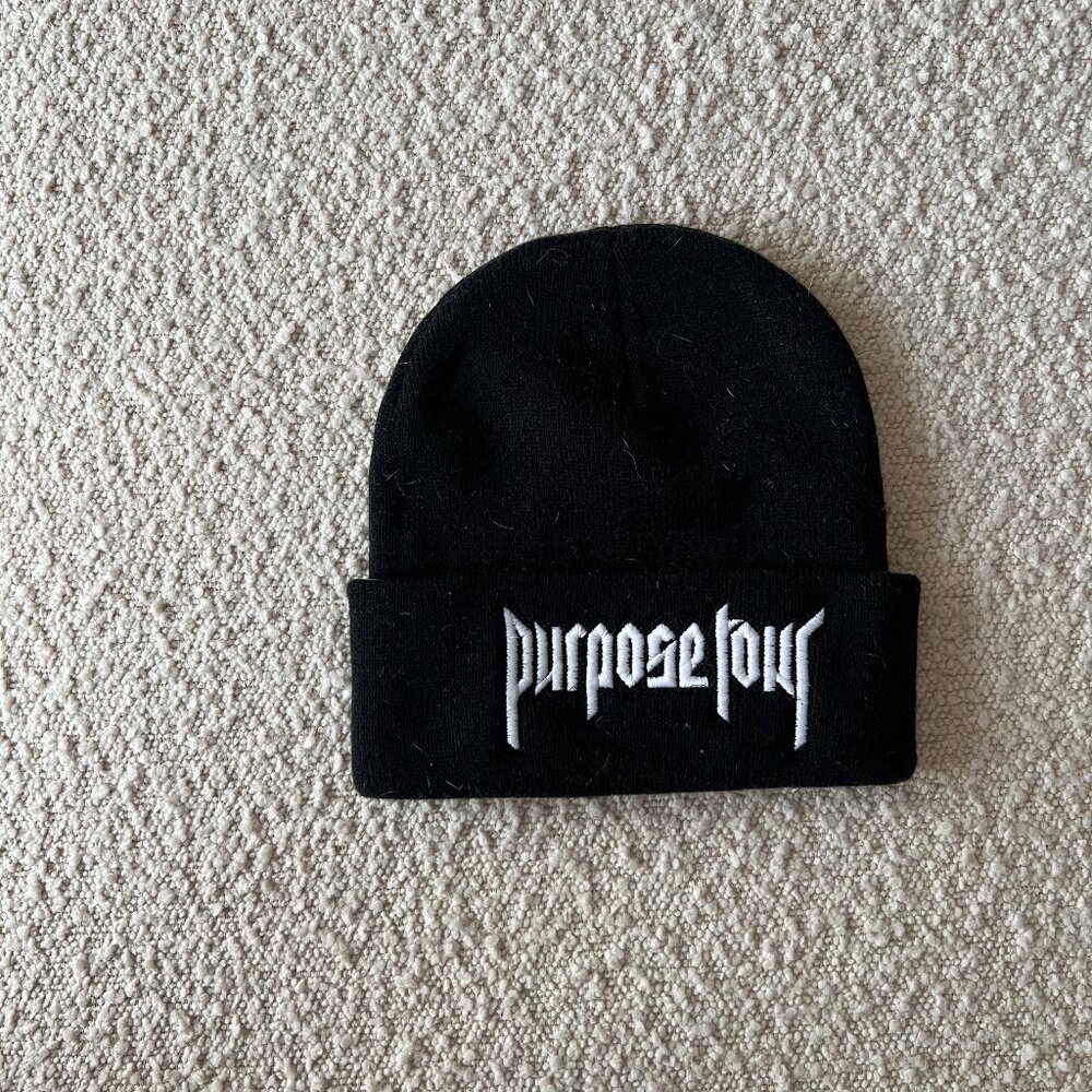 Purpose Tour Black Beanie